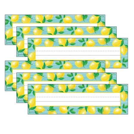 TEACHER CREATED RESOURCES Lemon Zest Flat Name Plates, 11.5in x 3.5in, 36 Pieces, PK6 TCR8482